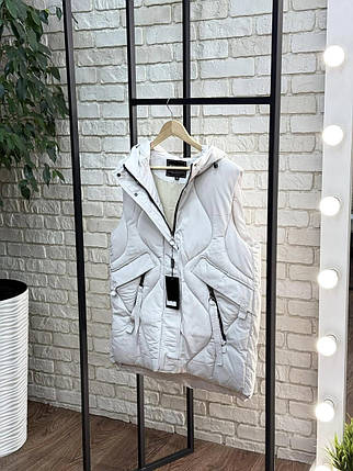 Стильна жіноча жилетка на синтепоні 200, тканина "Плащівка" розмір 56, фото 2