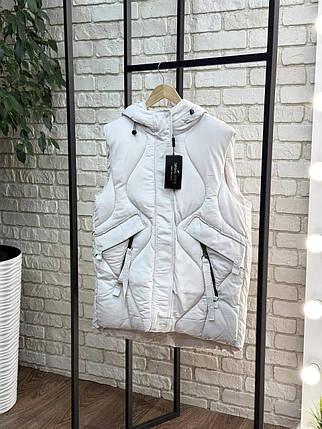 Стильна жіноча жилетка на синтепоні 200, тканина "Плащівка" розмір 56, фото 3