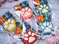 Мыло ручной работы из желеобразной основы "Тапа лапка антистресс " маленькая