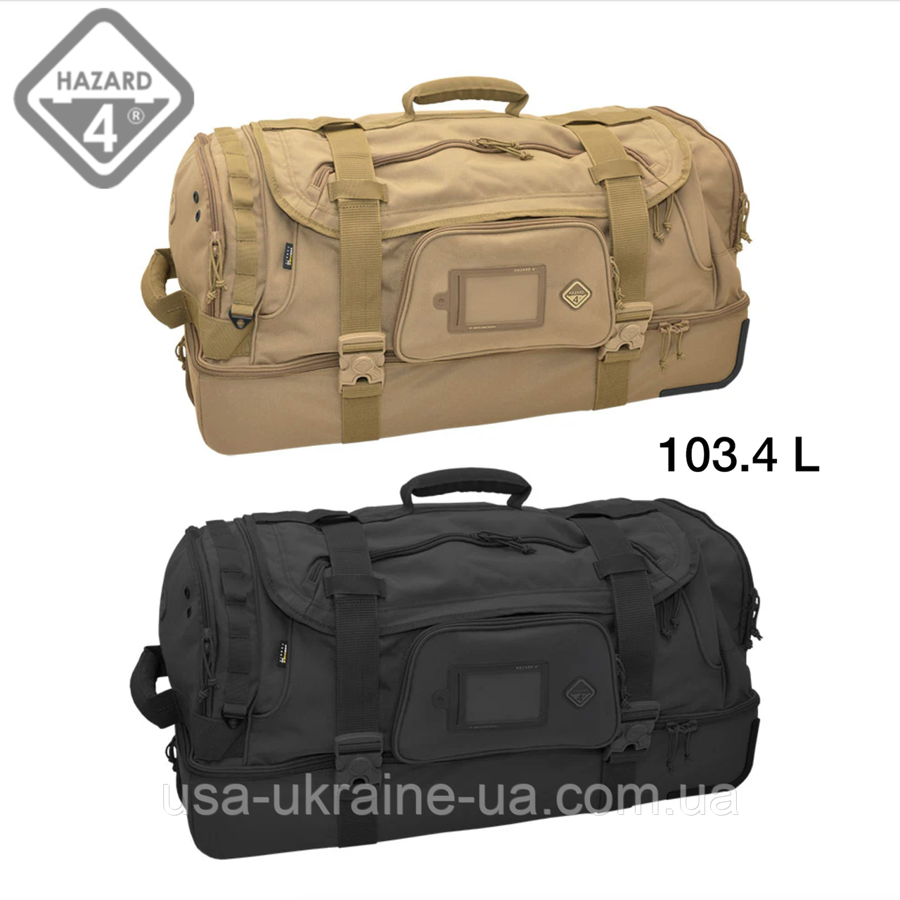 Тактична транспортна сумка Hazard4 Shoreleave MK3 (103.4 L) койот, чорний, фото 1