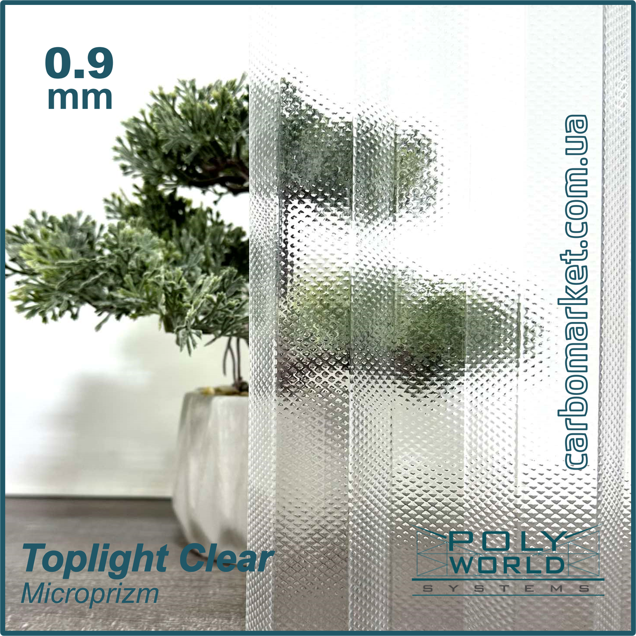 Профільований полікарбонат 1040Х6000Х0.9 мм TOPLIGHT Greca76 Microprisma прозорий микропризма, фото 1