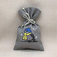 Мішечок новорічний "Горобчик на гілочці"