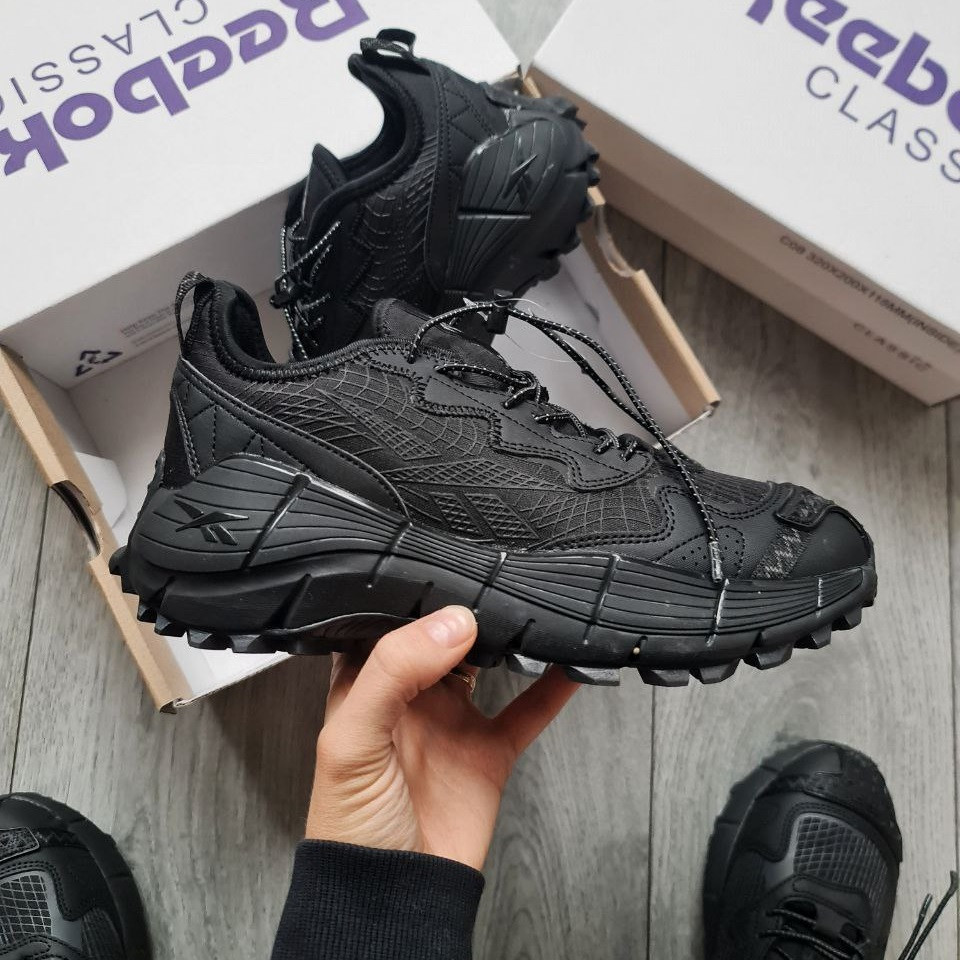 Зимові Чоловічі Кросівки Reebok Zig Kinetica 2.5 Edge Gore-Tex / Рибок Зіг Кенетика 2.5 Едж Гор Текс Чорні