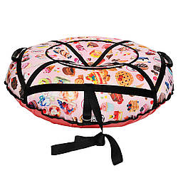 Тюбінг ватрушка для катання на снігу "Кексики" 100 см