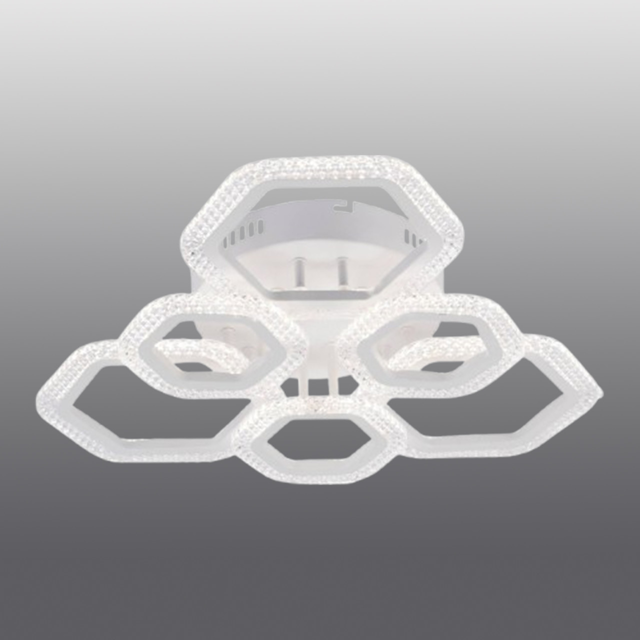 Біла стельова Led-люстра на 180W з пультом,освітлення до 25 м² V LI8490C-3+3A, фото 1