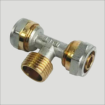 Трійник 20х1/2"х20 Н затискний металопластиковий, фото 1