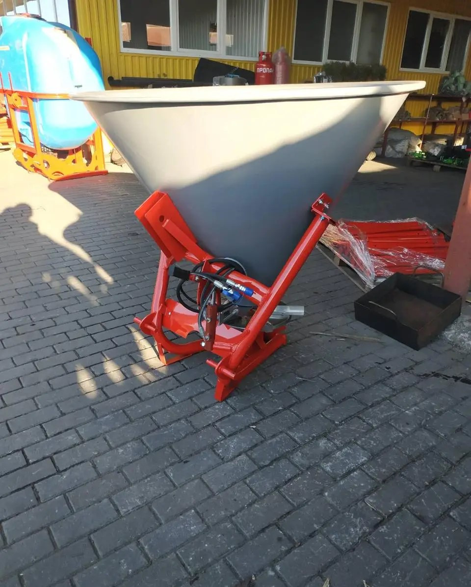 Розкидач мінеральних добрив 500 кг. гідравлічний (пластик, диск з нержавіючої сталі) на трактор, фото 1