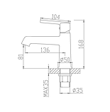 Змішувач для умивальника MONE Deluxe DARLENE 1391391B Black, фото 4