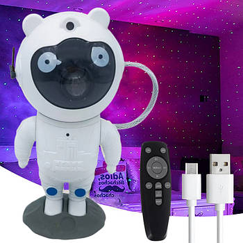 Ночник-проектор зоряного неба Космонавт з пультом ДК, USB / Дитячий нічник зоряне небо