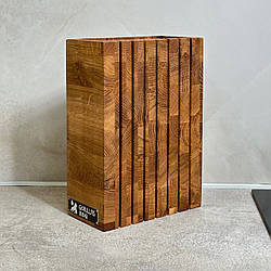 Торцева підставка для ножів, дерев'яна для розміщення кухонного приладдя, ручна робота