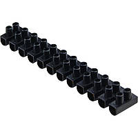 Клемна колодка 12 пар АСКО-УКРЕМ тип W(U) поліетилен 10 мм2 / 10А серії ЕМ чорна (U0130040036)