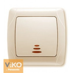 Вимикач з підсвічуванням Крем Viko Carmen, 90562019