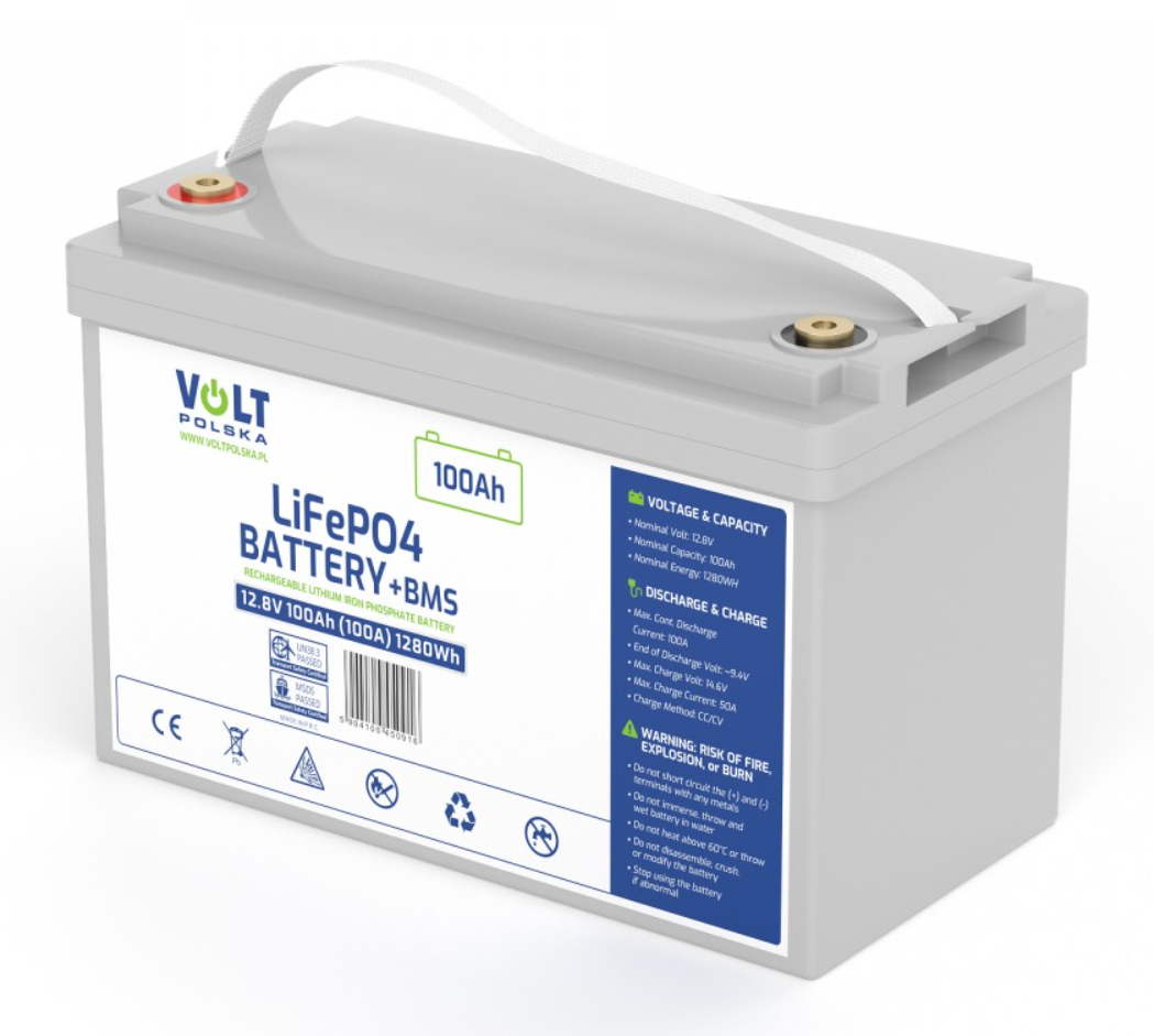 Акумулятор Volt Polska LiFePO4 12,8V 100Ah (100A) + BMS (6AKLI10012)