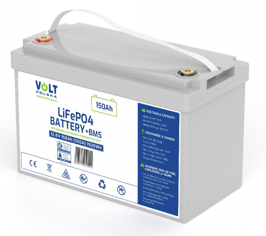 Акумулятор Volt Polska LiFePO4 12,8V 150Ah (100A) + BMS (6AKLI15012)
