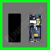 Дисплей модуль Samsung SM G998 OLED S21 Ultra Black 2021 (оригінальний розмір матриці) у зборі з рамкою