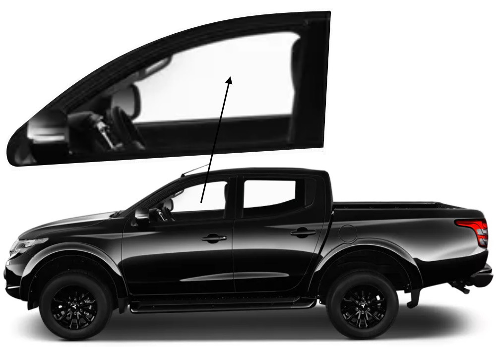 Бічне скло Mitsubishi L200 2015-2024 передніх дверей ліве, фото 1