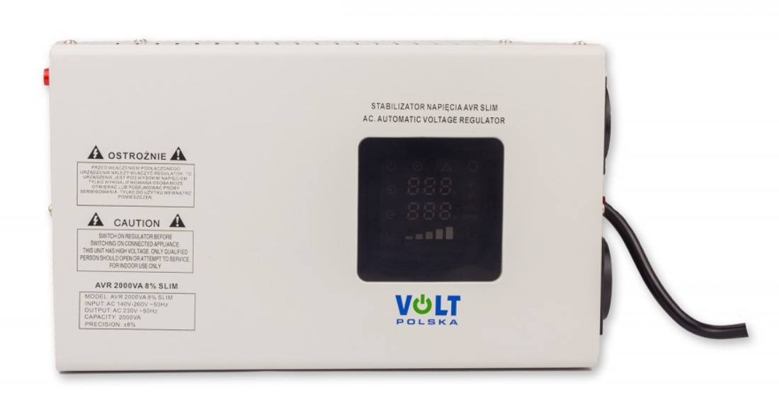 Енергоефективний стабілізатор Volt Polska AVR 2000VA SLIM (5AVRZS2000)