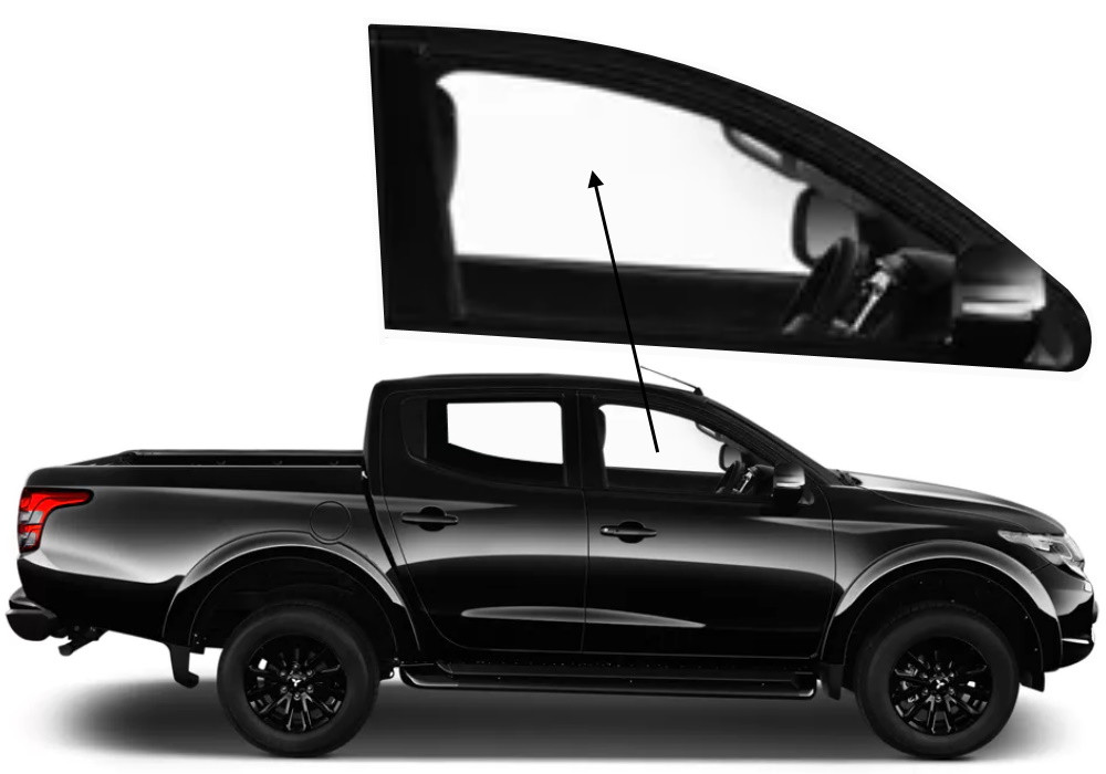 Бічне скло Mitsubishi L200 2015-2024 передніх дверей праве, фото 1