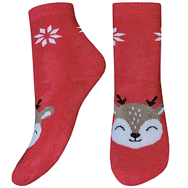Дитячі махрові шкарпетки (розмір 10-12, червоний) 9314