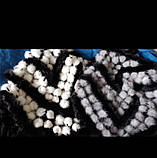 Шаль із норки, норкова накидка, норкова хустка з блакитною норкою. Чорно-блакитний, фото 4