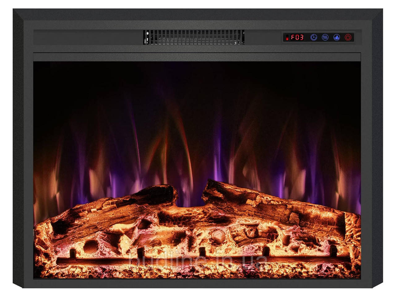 Електрокамін з обігрівом Royal Goodfire Lite 26 (EF26B), з дровами, кольорове полумʼя