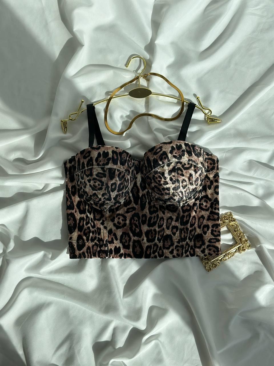 Модний топ бюстьє. Жіночий одяг. Топ леопардовий., фото 1