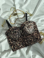 Модний топ бюстьє. Жіночий одяг. Топ леопардовий., фото 7