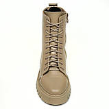 Черевики бежеві жіночі із замком збоку шкіряні на вовні Zlett 2736 Х шкіра латте розмір 36, фото 3