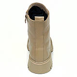 Черевики бежеві жіночі із замком збоку шкіряні на вовні Zlett 2736 Х шкіра латте розмір 36, фото 6