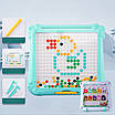 Пізнавальний дитячий набір магнітна мозаїка конструктор два варіанти гри пазли стилус 10 карток малюноків, фото 2