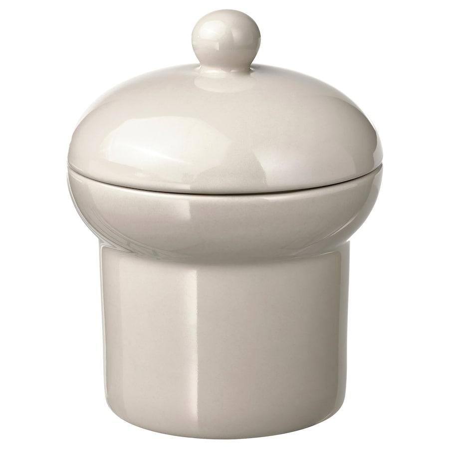 Банка з кришкою IKEA SPINNARHAJ Діаметр - 13 см Бежева 605.418.49