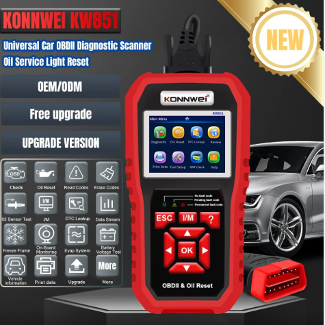 KONNWEI OBD2 KW851 Автомобільний сканер OBD 2, професійний діагностичний інструмент