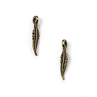 Підвіска металева "Пір'я" 15*3мм Бронза PDB045, фото 2