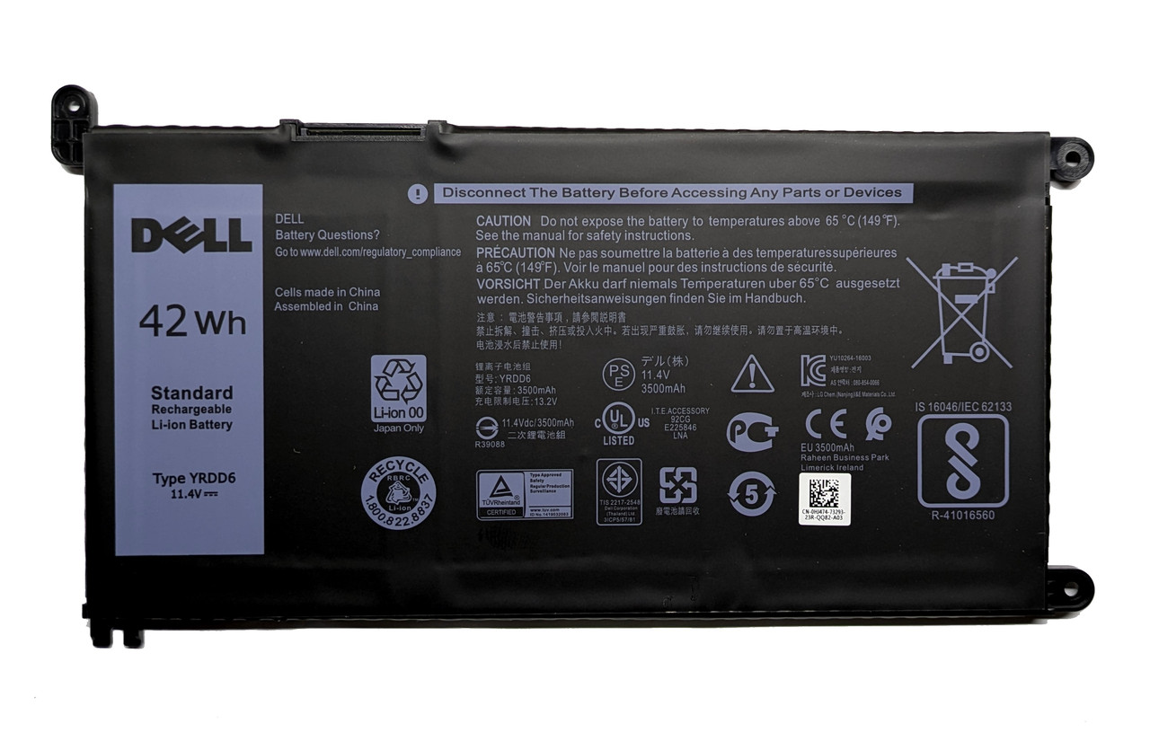 Батарея для ноутбука DELL YRDD6 (Vostro 15 3501, 3591, Inspiron 3493, 3582, 3593, 3793) 11.4V 3600mAh, фото 1