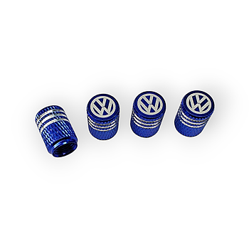 Металеві ковпачки на ніпель з логотипом Volkswagen синій