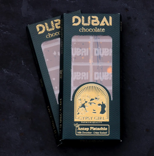 Вишуканий Дубайський шоколад із фісташковою пастою і Тістом Катаїфі Dubai Chocolate Gypsy Girl 200 грамів