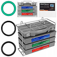 Набір маслостійких кілець ущільнювачів Kraft&Dele 900 штук + органайзер (KD10505)