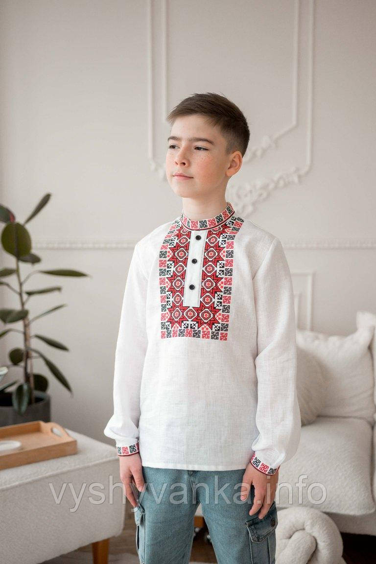 Біла вишиванка на хлопчика ,арт 4444бав, фото 1
