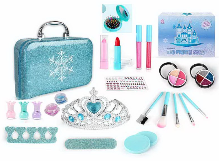 Набір дитячої декоративної косметики тіні, лак, помада, корона 2605W-JY2405 у сумочці від 3х років, фото 1