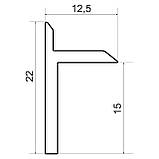 Накладний алюмінієвий плінтус, LED, Анодований, висота 15 мм, фото 2