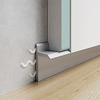 Накладний алюмінієвий плінтус, LED, Анодований, висота 15 мм