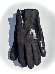 Чоловічі чорні зимові теплі флісові рукавички PUMA