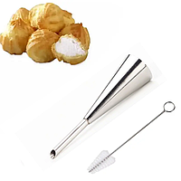 Насадка кондитерська для наповнення еклерів та тістечок + щітка для чищення насадки