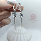 Серьги с английским замком и белыми фианитами Палочки, фото 5