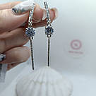 Серьги с английским замком и белыми фианитами Палочки, фото 6