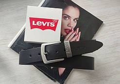 Шкіряний чоловічий ремінь black Levis 501