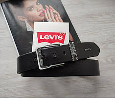 Чоловічий шкіряний ремінь LEVIS чорний