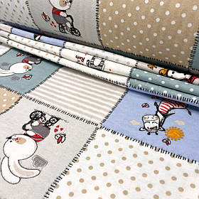 Фланель печворк у блакитних тонах 240 см