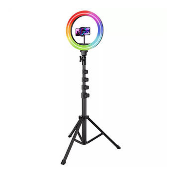 Кільцева світлодіодна LED лампа зі штативом RGB селфі світло Proove Halo (30см)