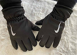 Чоловічі чорні зимові теплі флісові рукавички